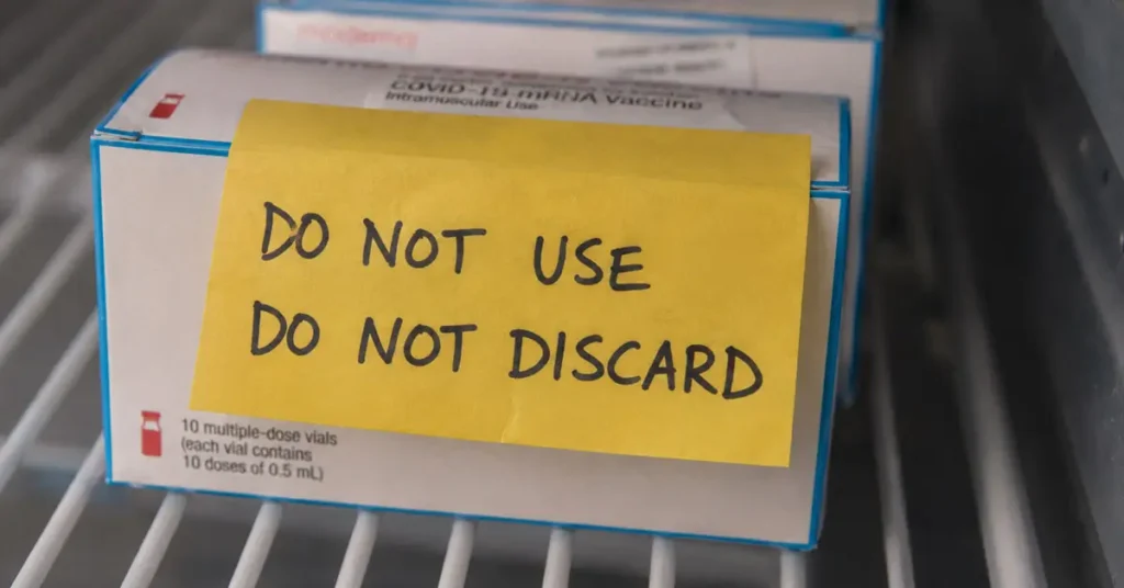 Vaccine labelled do not use